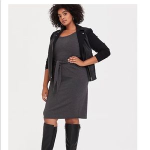 Torrid Grey Tie-Front Shift Dress
